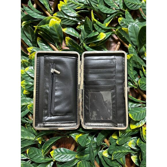 Y2K Black Snakeskin Skull Silver Studded Moto Biker Wallet - Picture 4 of 8